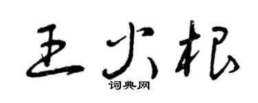 曾庆福王火根草书个性签名怎么写