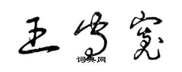 曾庆福王守宽草书个性签名怎么写
