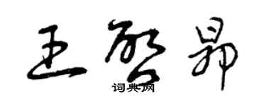曾庆福王启昂草书个性签名怎么写