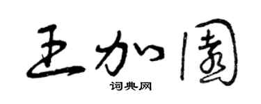 曾庆福王加园草书个性签名怎么写