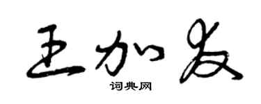 曾庆福王加友草书个性签名怎么写