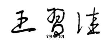 曾庆福王习佳草书个性签名怎么写