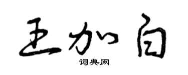 曾庆福王加白草书个性签名怎么写