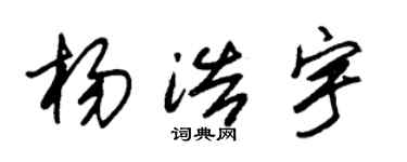 朱锡荣杨浩宇草书个性签名怎么写