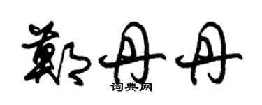 朱锡荣郑丹丹草书个性签名怎么写