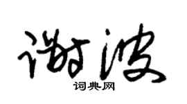 朱锡荣谢波草书个性签名怎么写