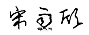 朱锡荣宋雨欣草书个性签名怎么写