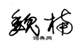 朱锡荣魏楠草书个性签名怎么写