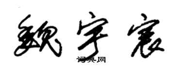 朱锡荣魏宇宸草书个性签名怎么写