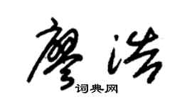 朱锡荣廖浩草书个性签名怎么写