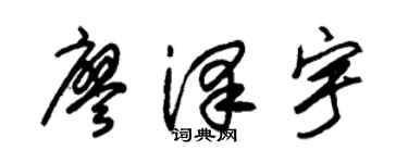 朱锡荣廖泽宇草书个性签名怎么写