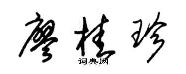 朱锡荣廖桂珍草书个性签名怎么写