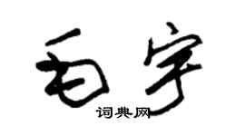 朱锡荣毛宇草书个性签名怎么写