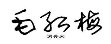 朱锡荣毛红梅草书个性签名怎么写