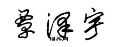 朱锡荣覃泽宇草书个性签名怎么写
