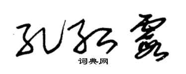 朱锡荣孔红霞草书个性签名怎么写