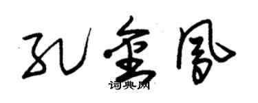 朱锡荣孔金凤草书个性签名怎么写