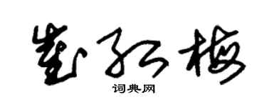 朱锡荣崔红梅草书个性签名怎么写