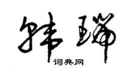 曾庆福韩瑞草书个性签名怎么写