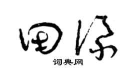 曾庆福田添草书个性签名怎么写