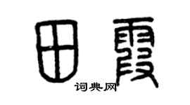 曾庆福田霞篆书个性签名怎么写