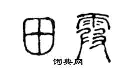 陈声远田霞篆书个性签名怎么写