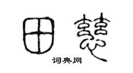 陈声远田慈篆书个性签名怎么写