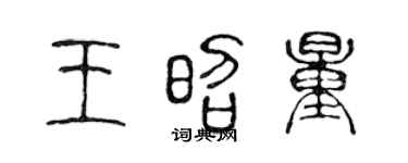 陈声远王昭量篆书个性签名怎么写