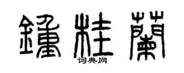 曾庆福钟桂兰篆书个性签名怎么写