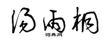 曾庆福汤雨桐草书个性签名怎么写