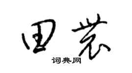 梁锦英田农草书个性签名怎么写