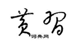 梁锦英黄习草书个性签名怎么写