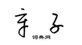 梁锦英辛子草书个性签名怎么写