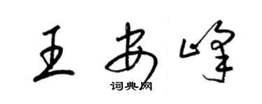 梁锦英王安峰草书个性签名怎么写