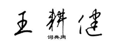 梁锦英王耕健草书个性签名怎么写