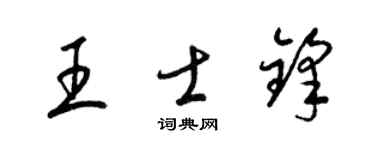 梁锦英王士锋草书个性签名怎么写