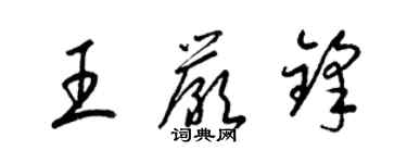 梁锦英王严锋草书个性签名怎么写