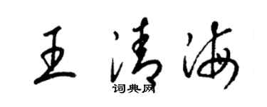 梁锦英王清海草书个性签名怎么写