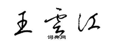 梁锦英王云江草书个性签名怎么写