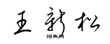 梁锦英王新松草书个性签名怎么写