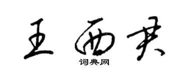 梁锦英王西君草书个性签名怎么写