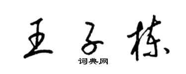 梁锦英王子栋草书个性签名怎么写
