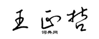 梁锦英王正哲草书个性签名怎么写