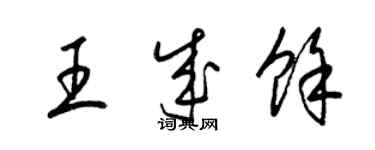梁锦英王成余草书个性签名怎么写