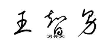 梁锦英王智男草书个性签名怎么写