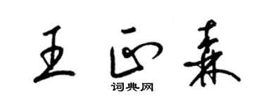 梁锦英王正森草书个性签名怎么写