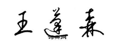 梁锦英王蓬森草书个性签名怎么写