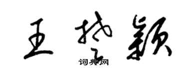 梁锦英王楚颖草书个性签名怎么写