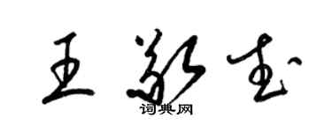 梁锦英王敬武草书个性签名怎么写