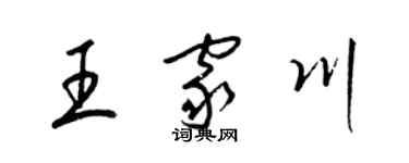 梁锦英王家川草书个性签名怎么写